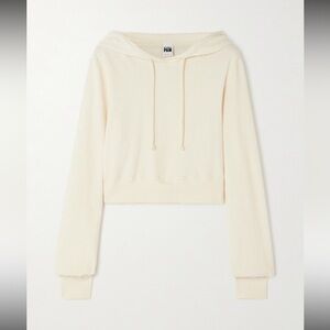 Re/Done + Pamela Anderson Cropped Cotton-Terry Hoodie